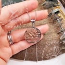 Yggdrasil tree of life keepsake sterling silver pendant with 18inch curb