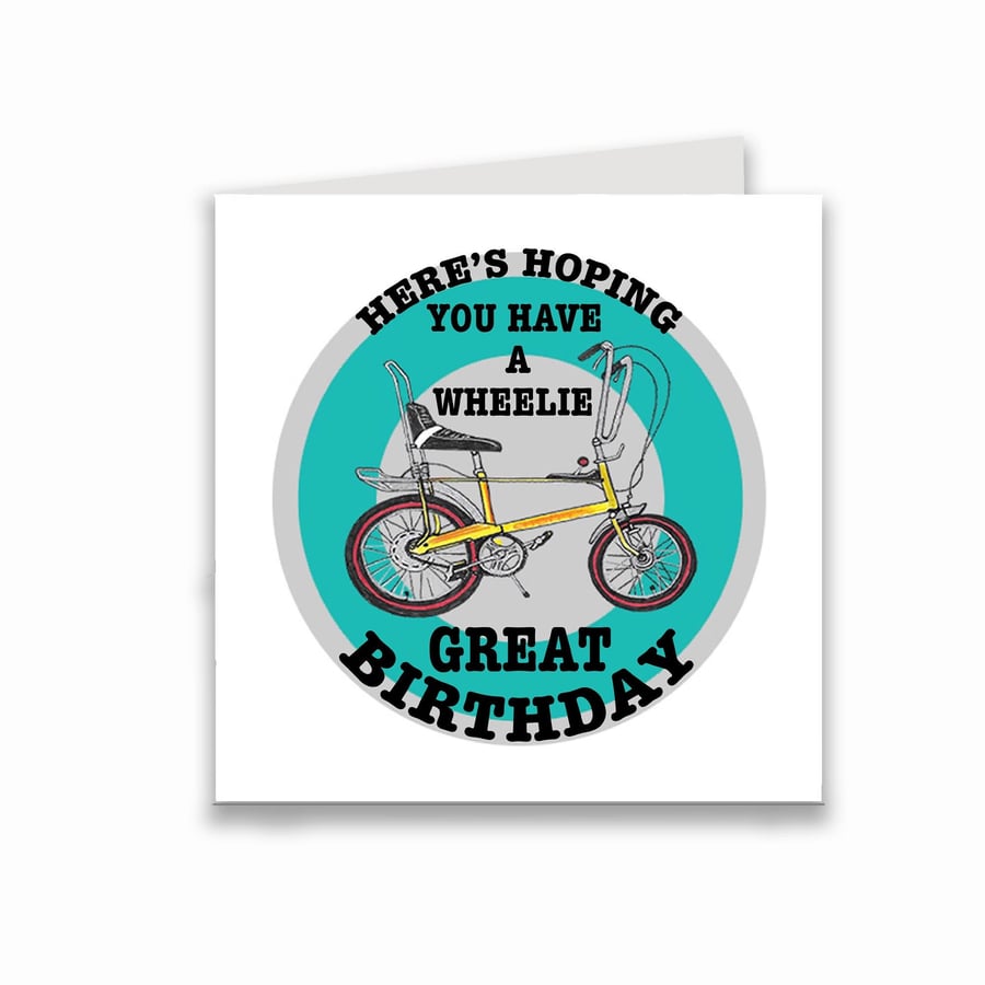 Chopper bike birthday card