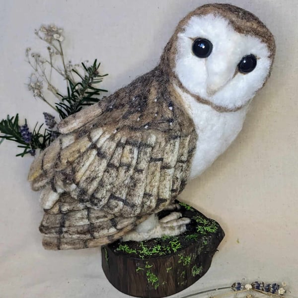 Needle felt Barn Owl 