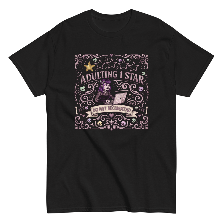 Adulting 1 Star Do Not Recommend Graphic T-Shirt - Size L