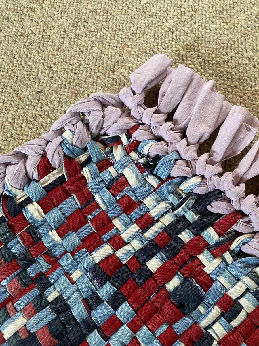 Abstract Nautical Woven Rag Rug