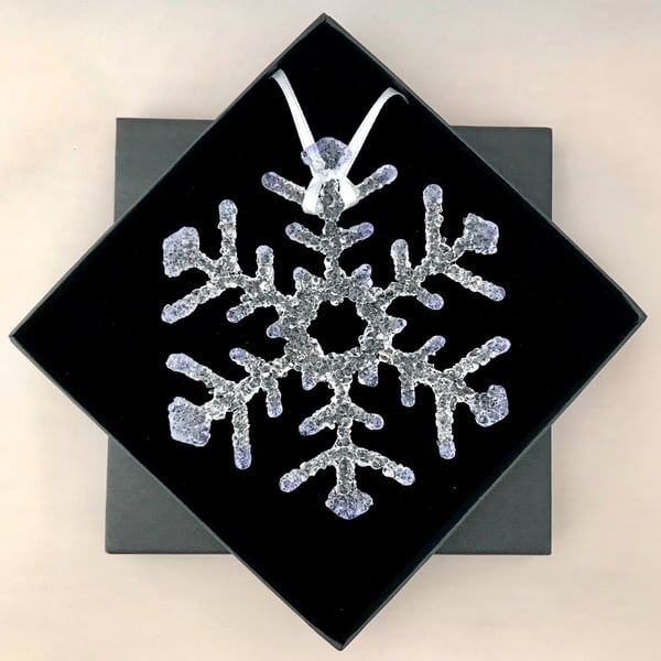 Lilac Tipped Ice Glass Snowflake 