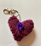 Hand knitted 100% wool bramble key ring - Image 1