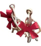 Silver Plated Eiffel Tower & Red Bows Earrings  - Image 3