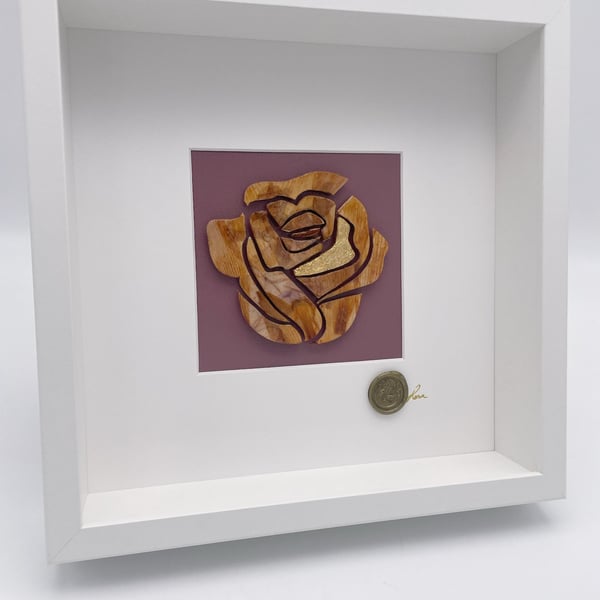 Marie, botanical artwork made of daylily and snapdragon petals