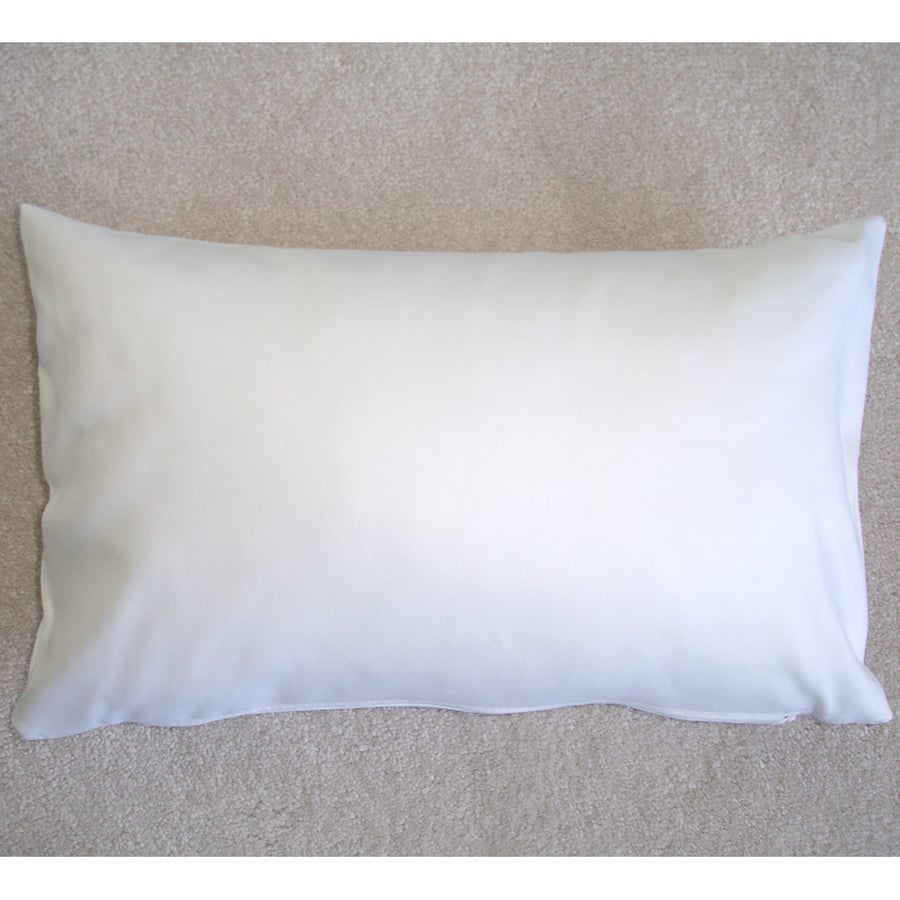 Tempur Travel Pillow Cover White 16"x10" 16x10 Cotton Sateen SMALL 500 Thread Ct