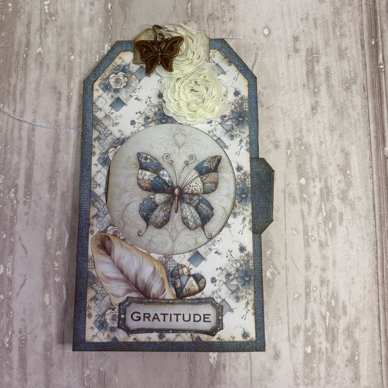 Ephemera- Patchwork Butterfly Tag Pocket by Carolee Crafts PB8 60