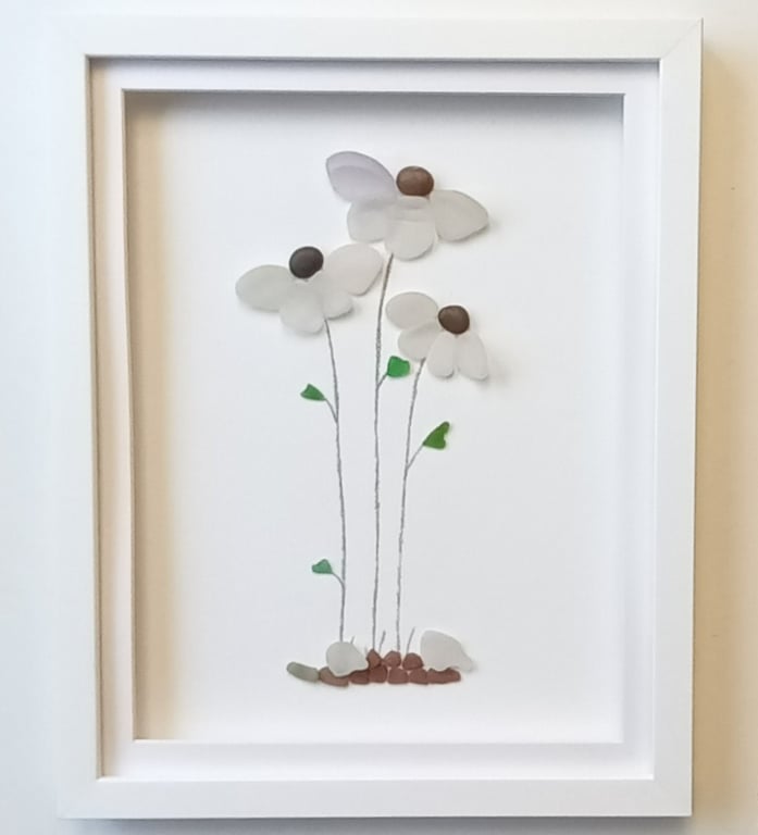 Sea Glass Daisy, Flowers Wall Decor