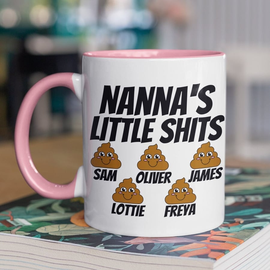 Nann's Gift Personalised Nanna's Little Sh..s Mug Funny Present for Nanna 