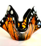 Red Admiral Fused Glass Butterfly Handkerchief Candle Holder - Image 4