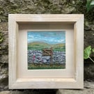 high gate with foxgloves: mixed media