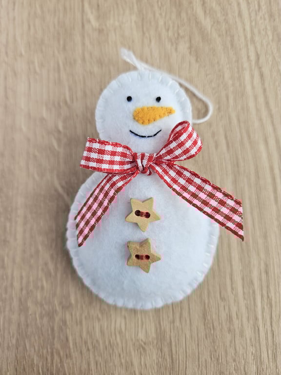 Cute Hand Stitched Felt Hanging Snowman