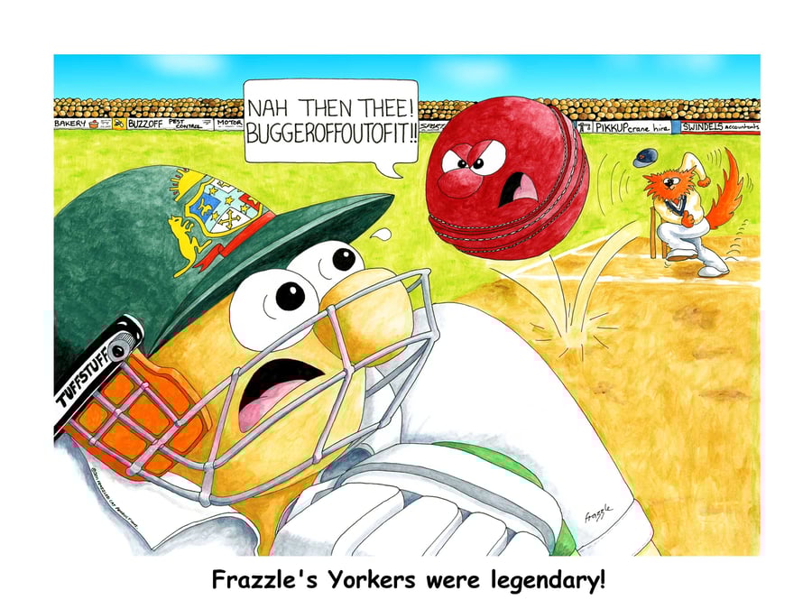Cricket greeting card. Yorker FREE UK P&P