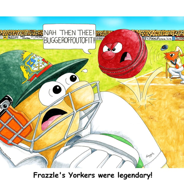 Cricket greeting card. Yorker FREE UK P&P