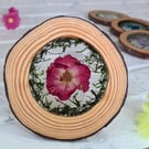 Floral wooden coaster