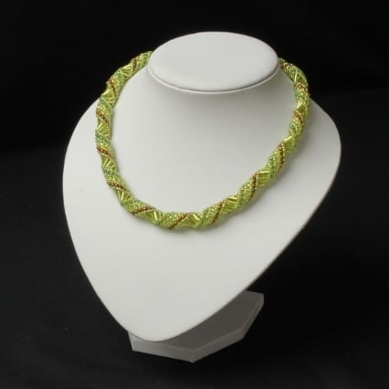 Pale Green Russian Spiral Necklace