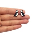 Puffin Stud Earrings - Handpainted - Bird Earrings