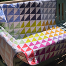 Rainbow, triangle quilt