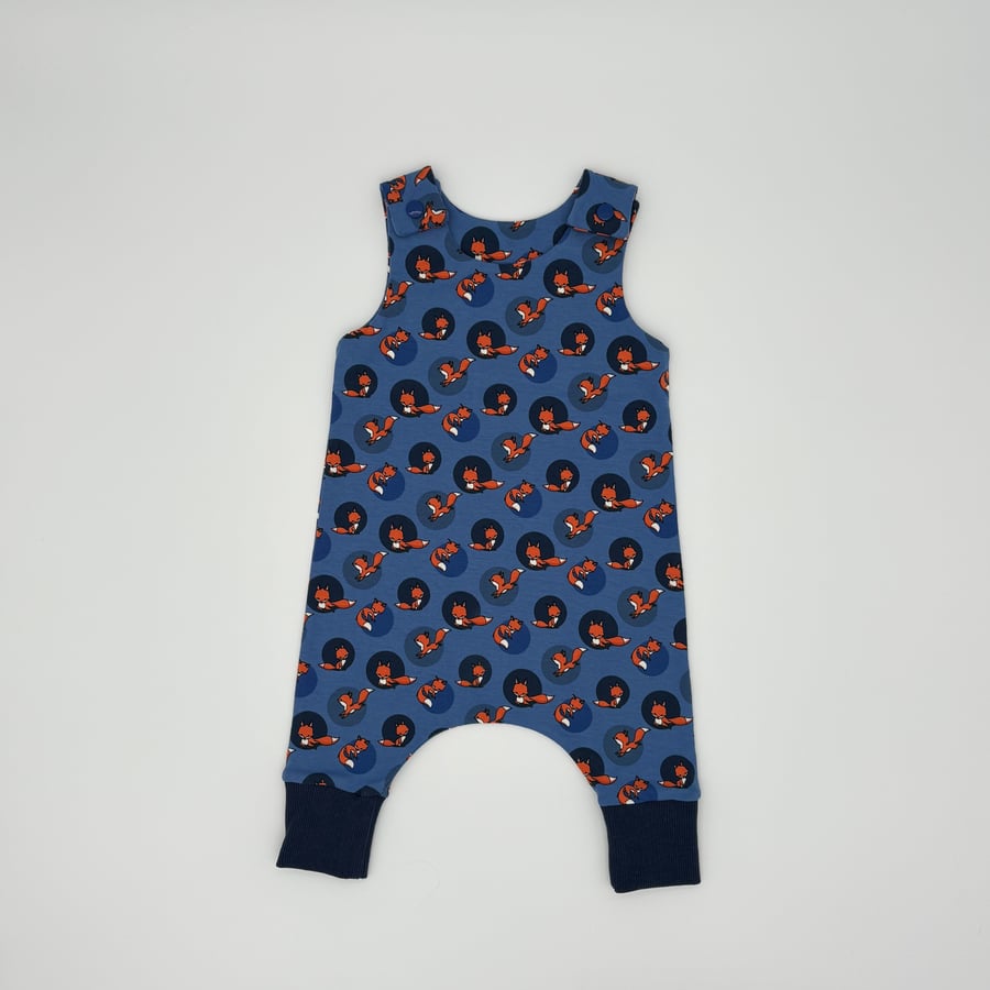 Fox handmade dungarees, (0-3 or 9-12 months) Baby and Children's romper