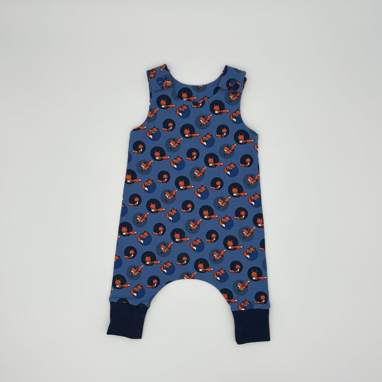 Fox handmade dungarees, (0-3 or 9-12 months) Baby and Children's romper