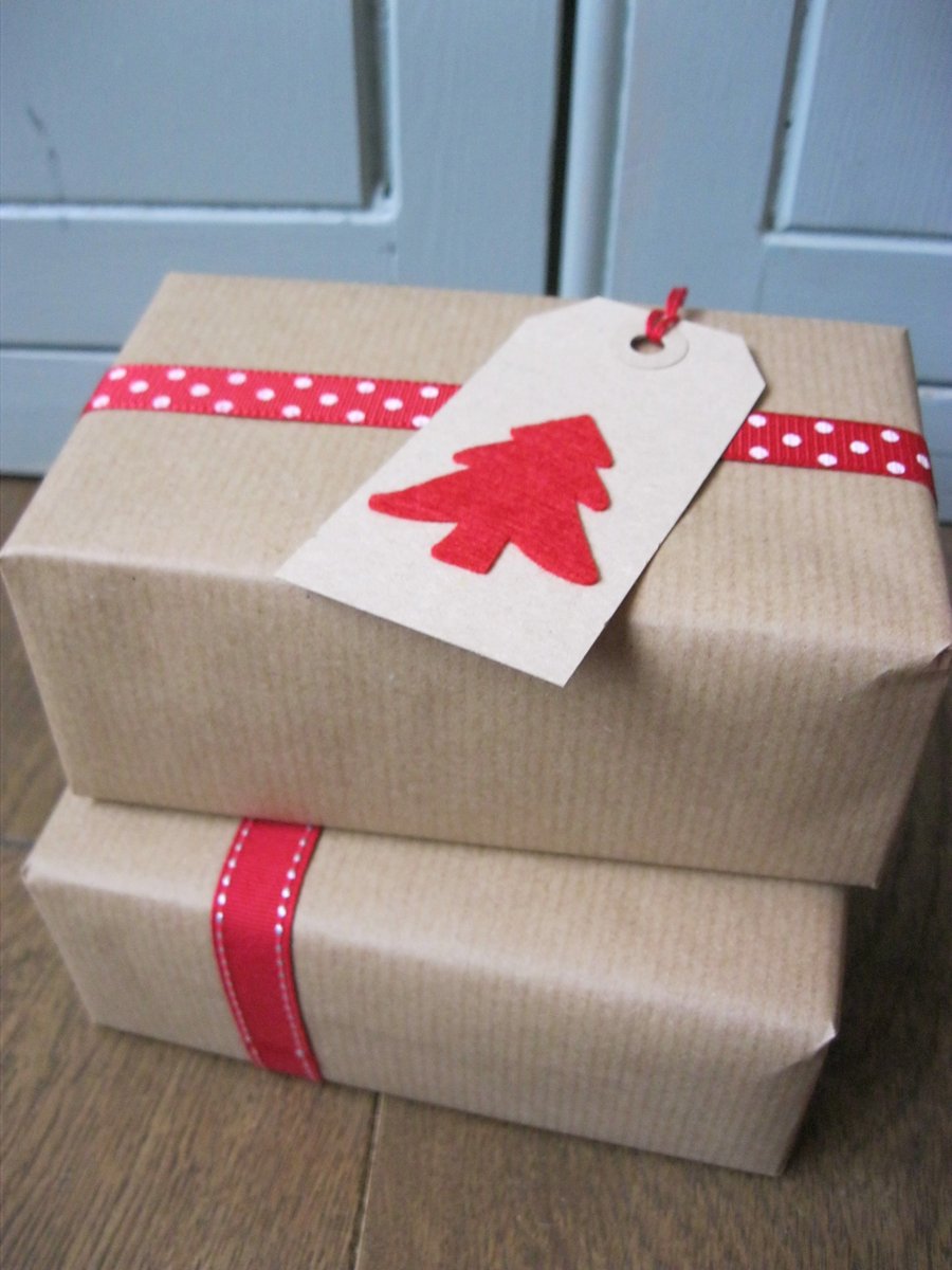 Large Nordic Christmas Tree Gift Tags (Pack of 6)