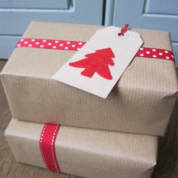 Large Nordic Christmas Tree Gift Tags (Pack of 6)