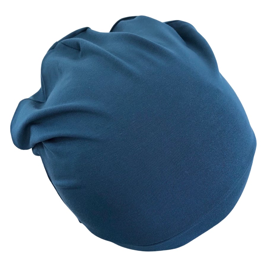 Teal BAMBOO Fabric BEANIE HAT for Hair Loss Summer Cotton Beanie Hat