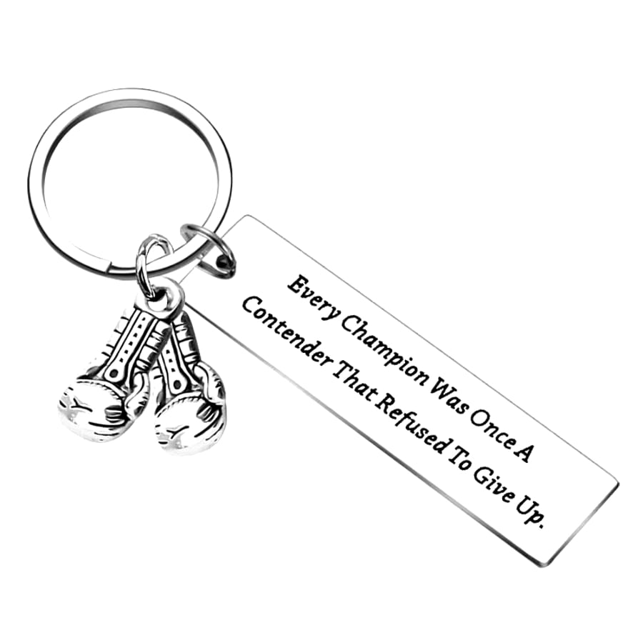 Rocky Motivational Quote Keyring