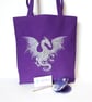 Purple Tote Bag, dragon - Image 4