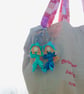 Little Blue Felt Elf Bag Charm or Keyring - Image 5