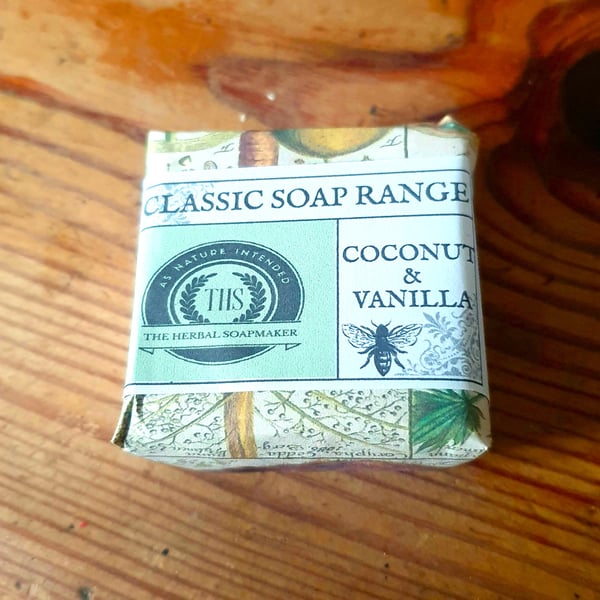Coconut and Vanilla Handmade Natural Bar Soap - guest size 50g