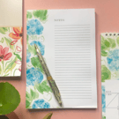 A5 Blue Flower Notepad, Hydrangea Art, Eco Friendly Stationery