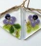 Pansy Flower Bunting: Garden Decoration Garland, fused glass bunting. - Image 4