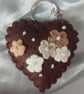 Brown Floral Keychain