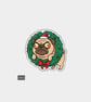 Unique Funny Christmas Gift Tags For Adults, 6pk - Pug Stuck In Wreath