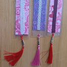 Love bookmarks with letter beads and pink tassels