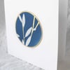 BOTANICAL CYANOTYPE PRINT CARD WITH GOLD LEAF