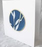 BOTANICAL CYANOTYPE PRINT CARD WITH GOLD LEAF - Image 1