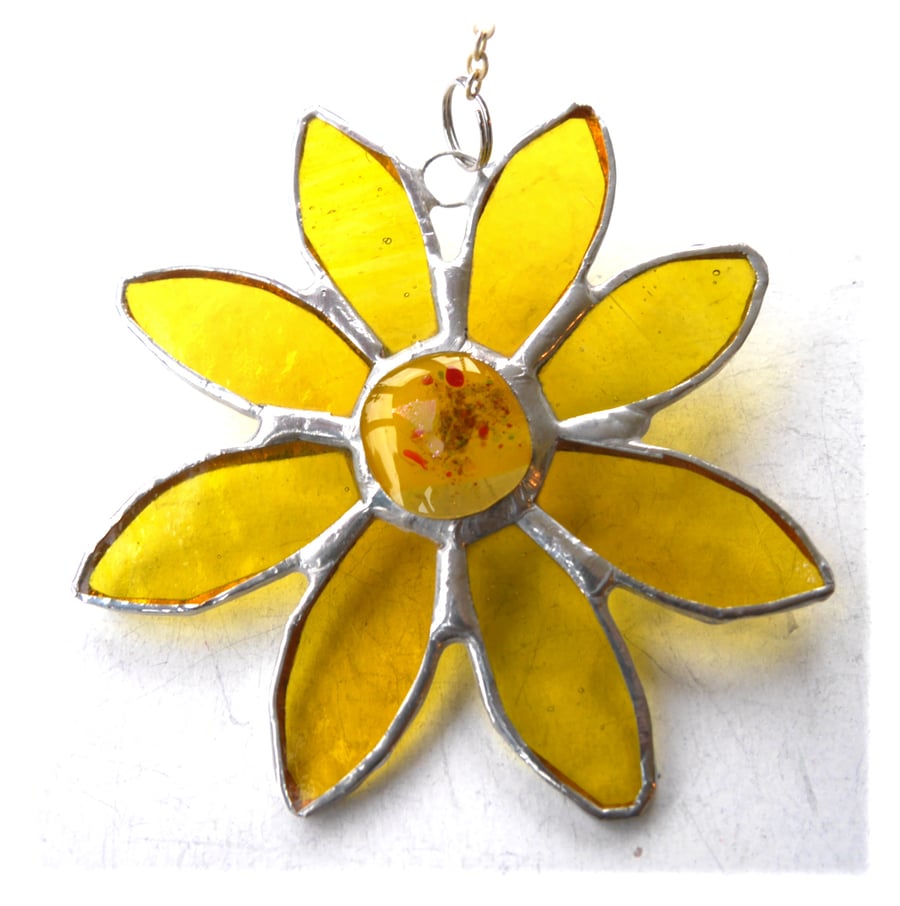 Sunflower Suncatcher Handmade Stained Glass 