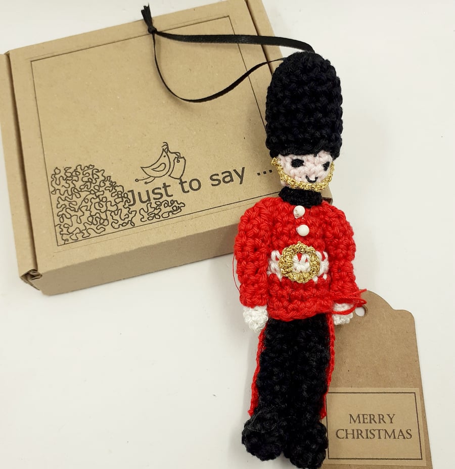 Crochet King's Guardsman Christmas Decoration 