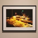 Print of Torquay Harbour in the midst of a storm, Devon Photo Picture