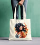 Girl And Maple Leaf Bag Tote  Cotton Shopping Bag.