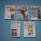 Dolls house miniature accessories - NEWSPAPERS set 2