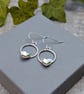 Sterling Silver Circle Earrings with Hammered Hearts - JBJ1108