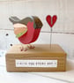 Wooden Robin Redbreast Gift With you Every Day Ornament