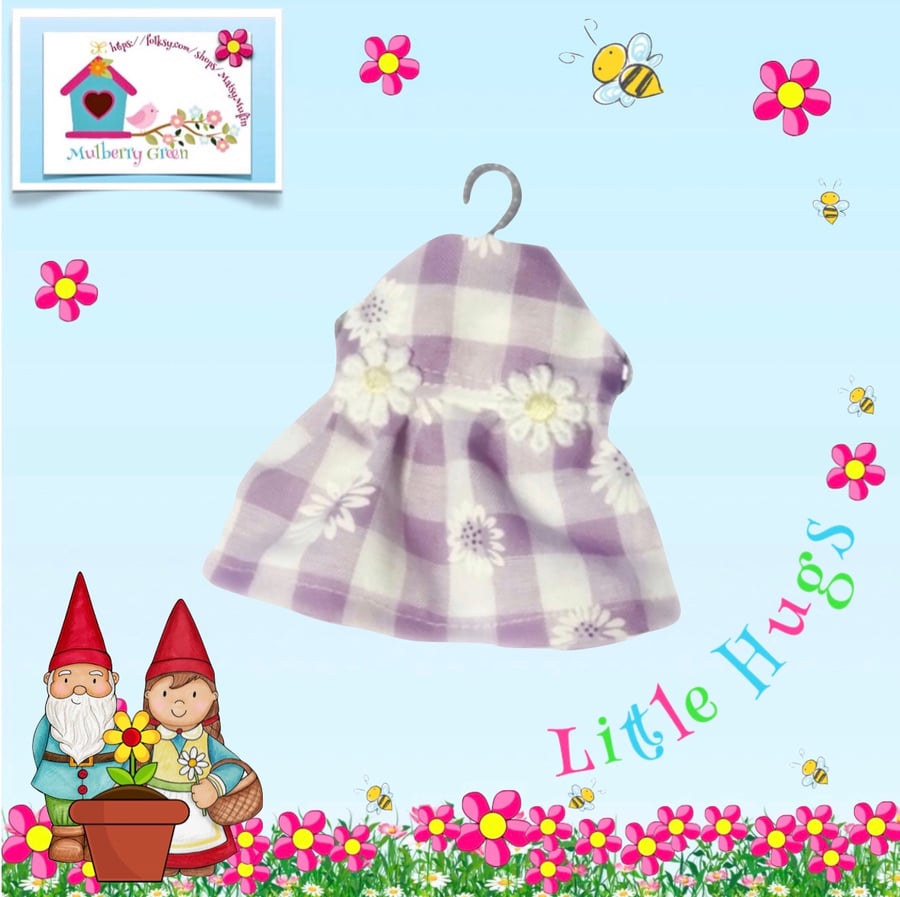 Lavender Gingham Dress to fit the Little Hugs dolls and Baby Daisy