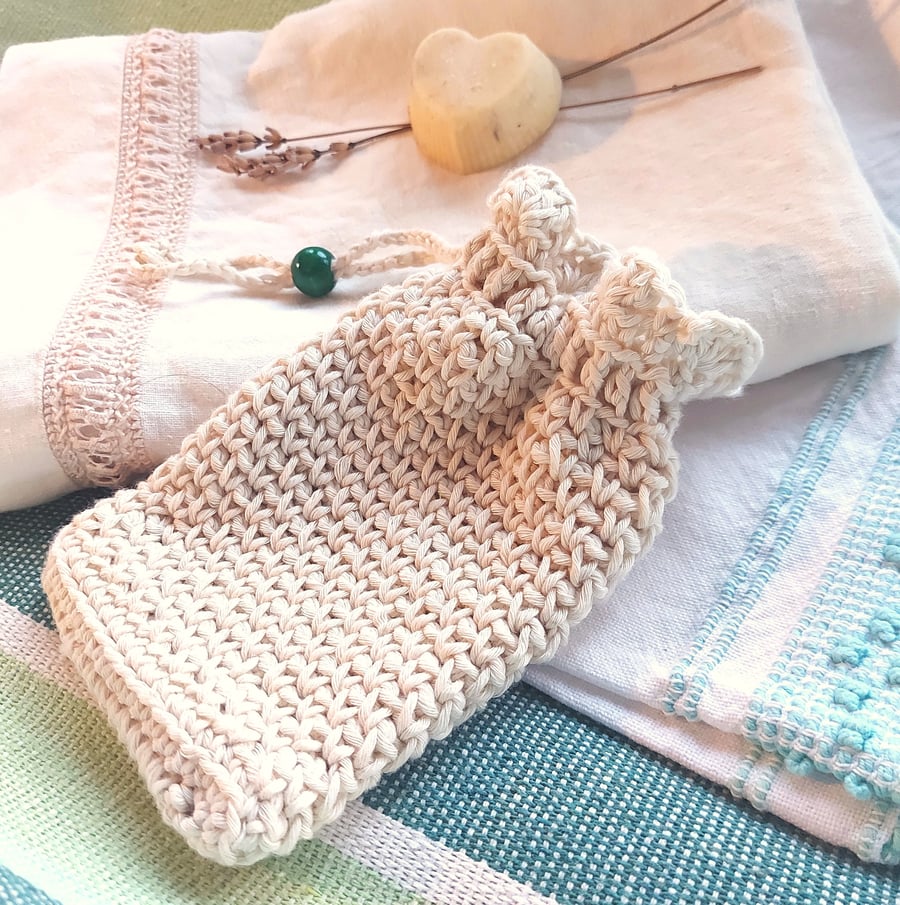Soap Bag, handmade, organic cotton