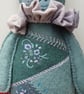 Woodland Teddy bear, crazy patchwork decorative keepsake bear,hanging decoration - Image 7