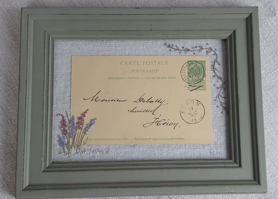 Embroidered Vintage Postcard Picture