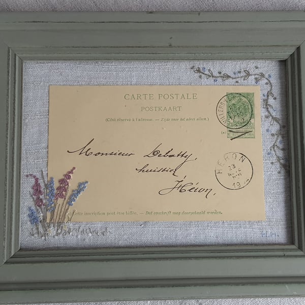 Embroidered Vintage Postcard Picture